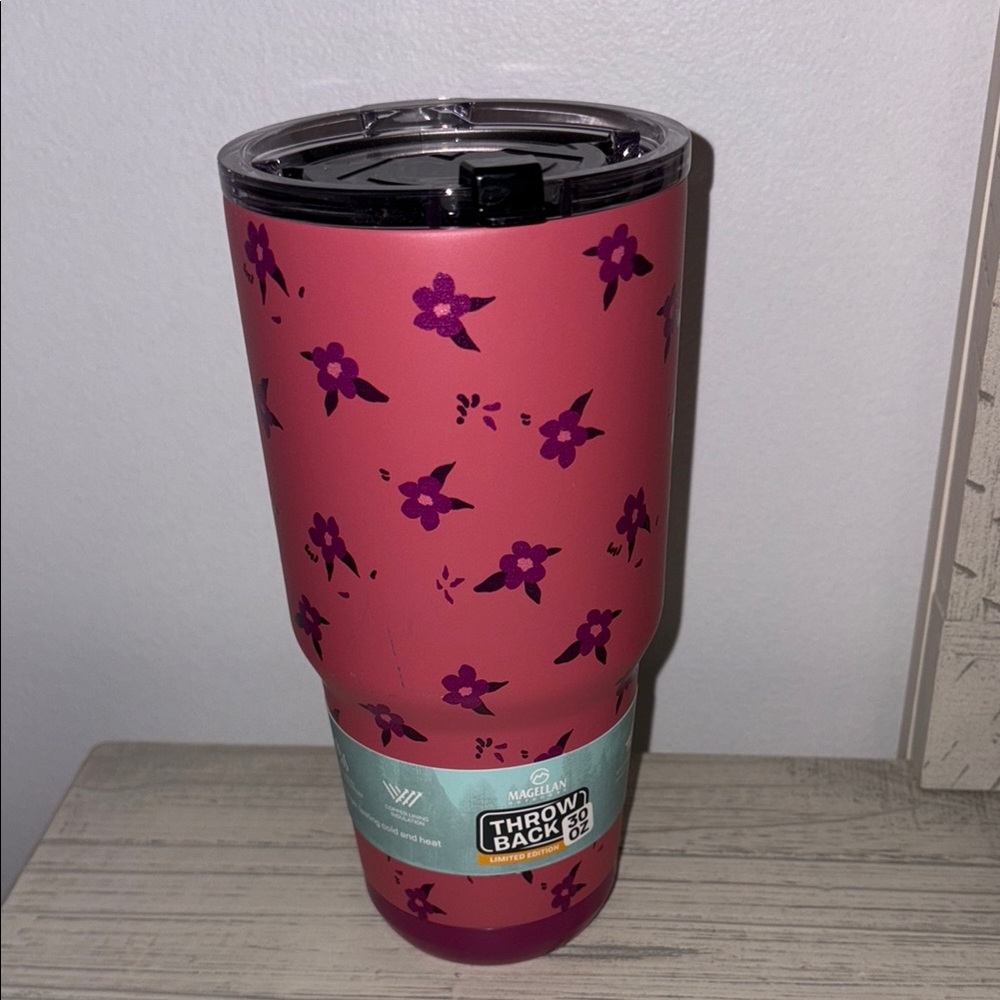 Magellan Outdoors Pink Floral 30 oz Tumbler